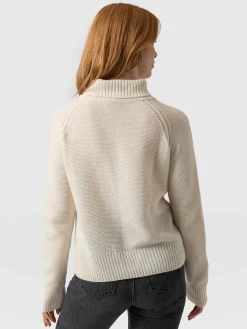 Glen Cable Knit Sweater - Cream