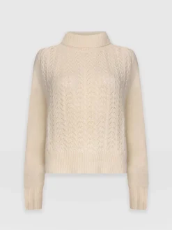 Glen Cable Knit Sweater - Cream