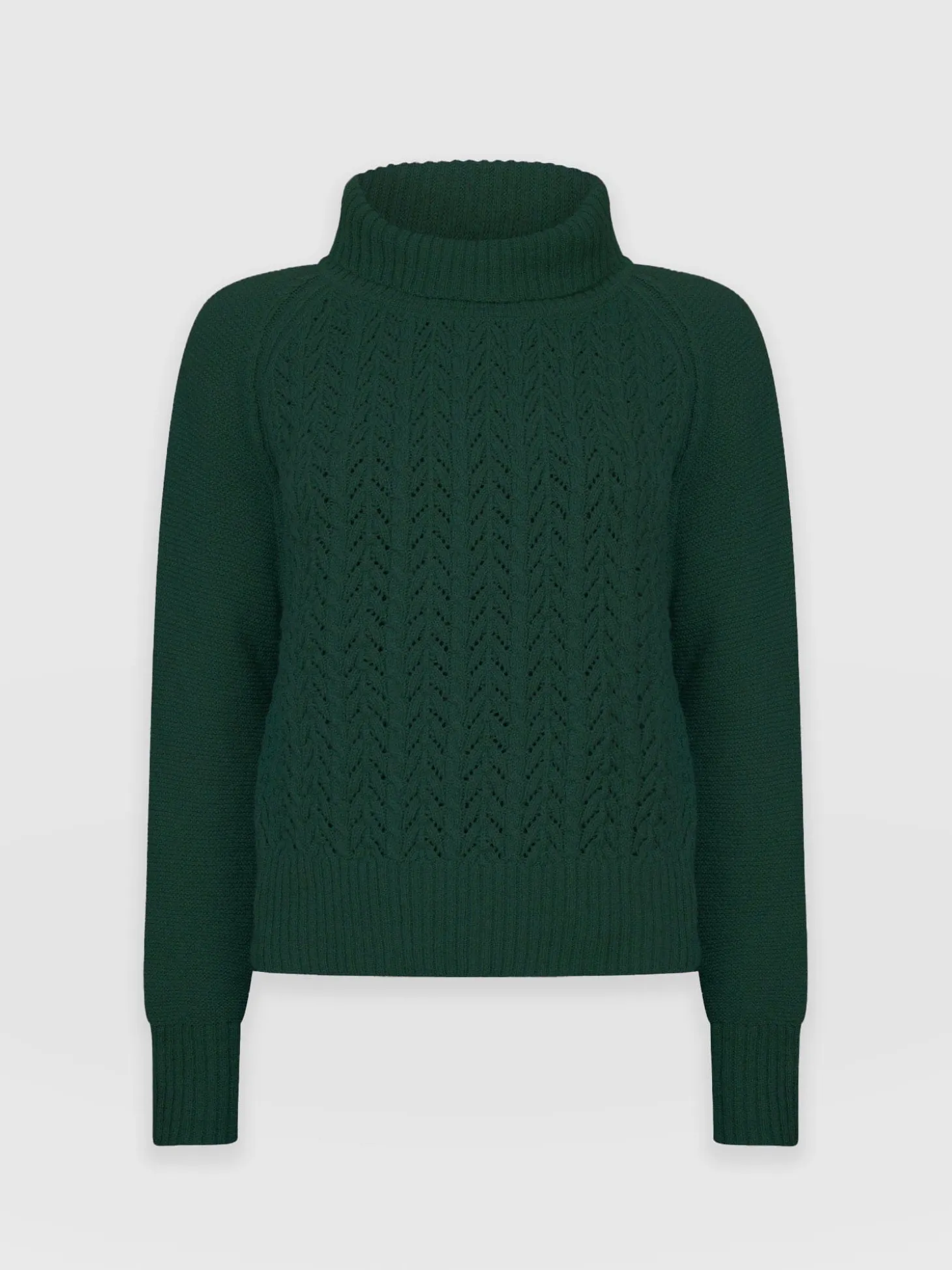 Glen Cable Knit Sweater - Green