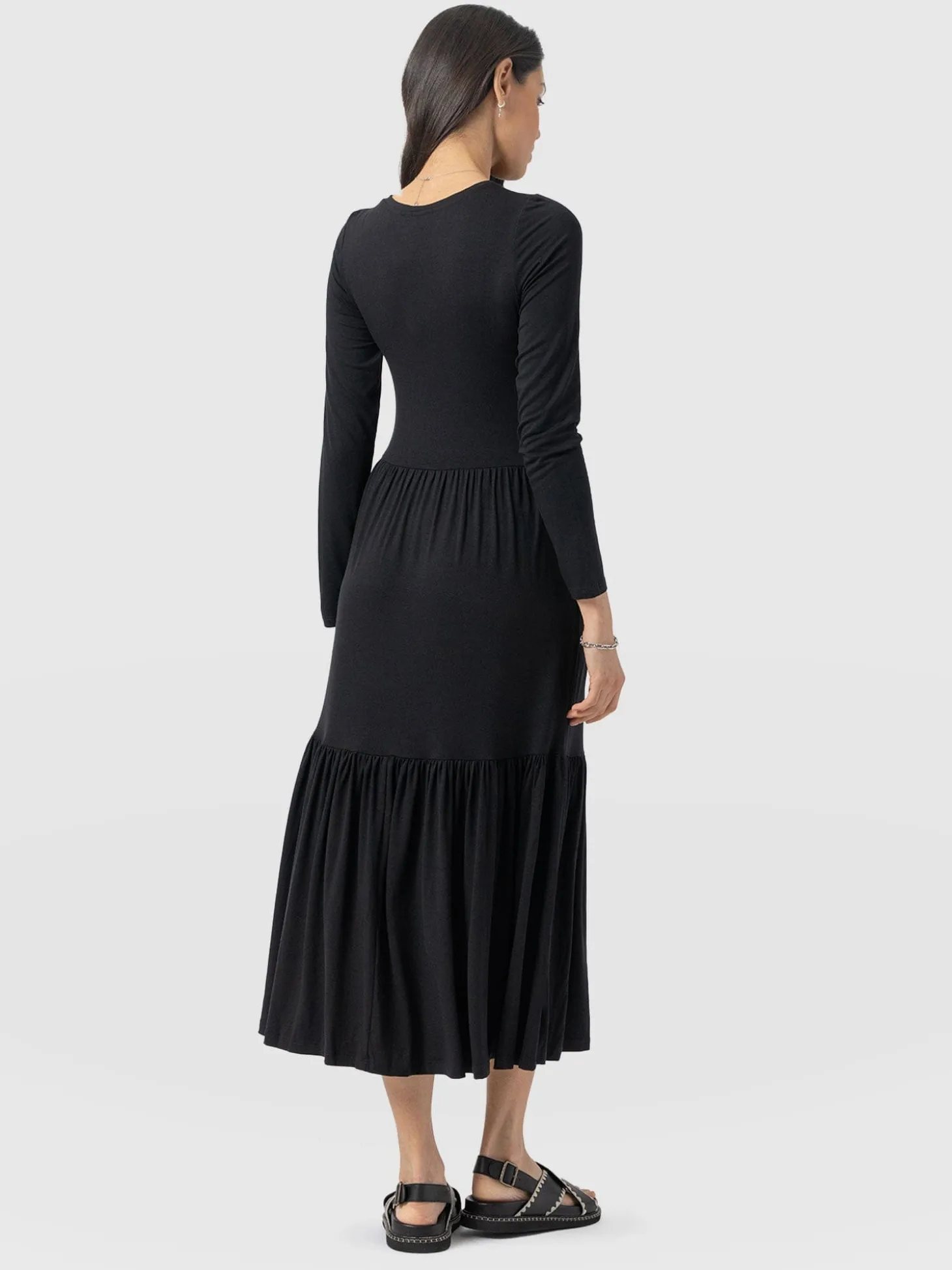 Greenwich Dress Long Sleeve - Black