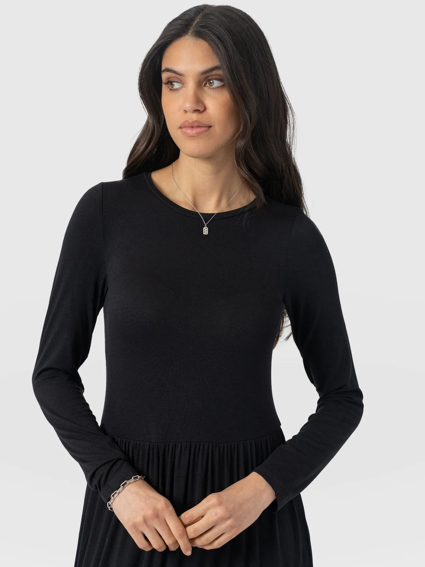 Greenwich Dress Long Sleeve - Black