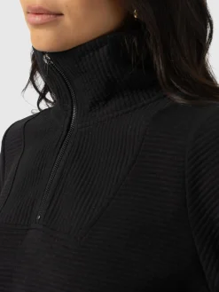 Halsey Quarter Zip - Black Ottoman