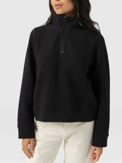 Halsey Quarter Zip - Black Ottoman