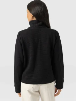 Halsey Quarter Zip - Black Ottoman