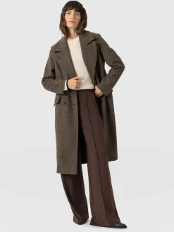 Hampton Coat - Brown Chevron