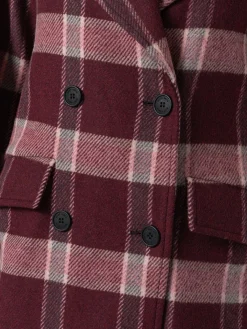 Hampton Coat - Burgundy/Pink Check
