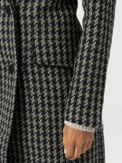 Hampton Coat - Olive Houndstooth