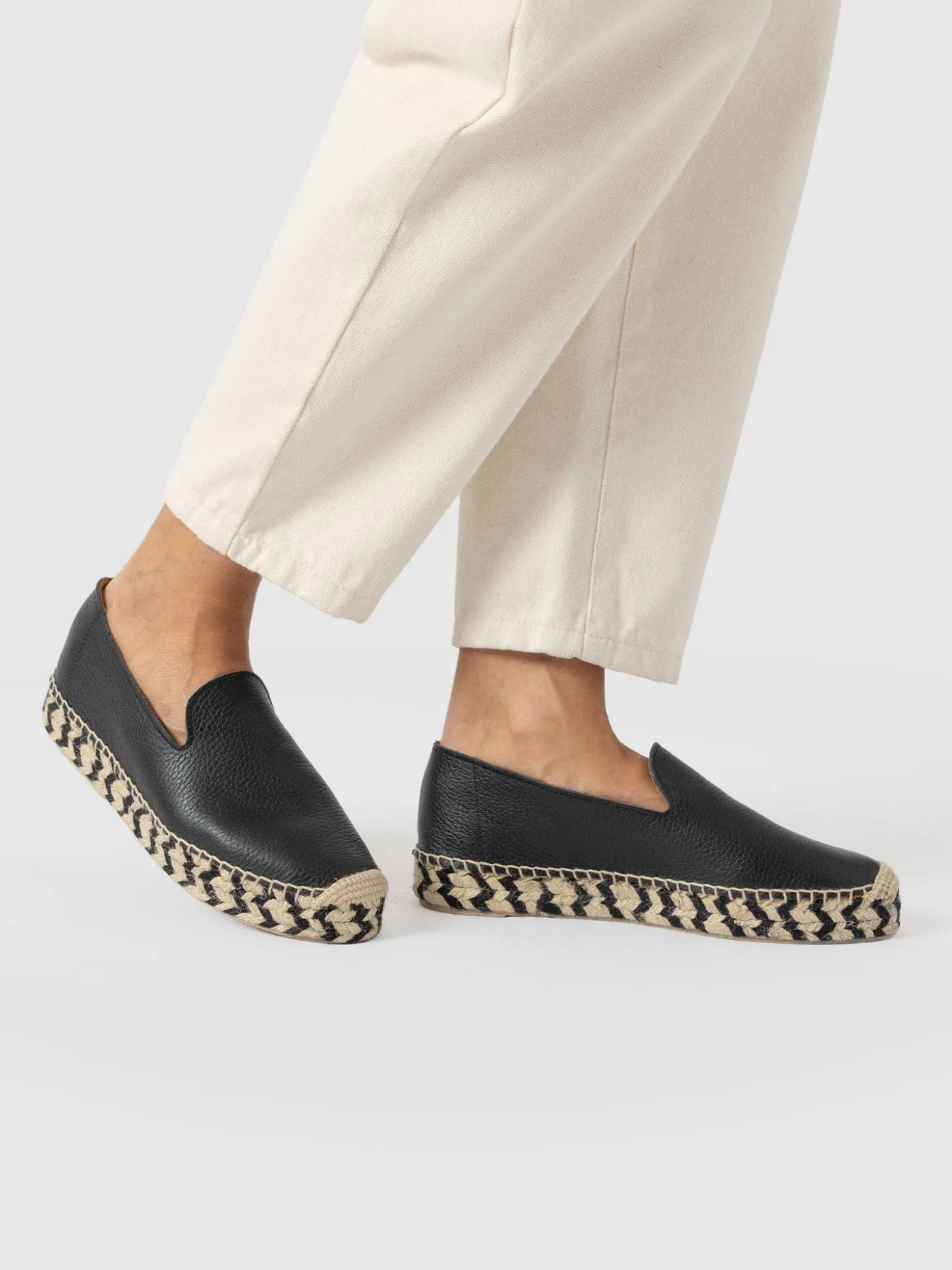 Hampton Espadrilles - Black Leather