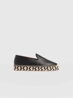 Hampton Espadrilles - Black Leather