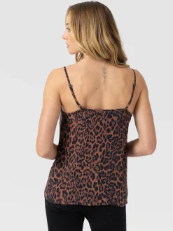 Harper Lace Cami - Brown Leopard