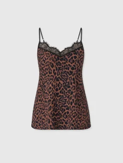 Harper Lace Cami - Brown Leopard