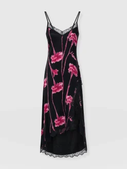 Harper Lace Cami Dress - Pink Stem Floral