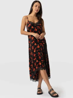 Harper Lace Cami Dress - Red Aurora
