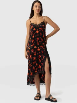 Harper Lace Cami Dress - Red Aurora