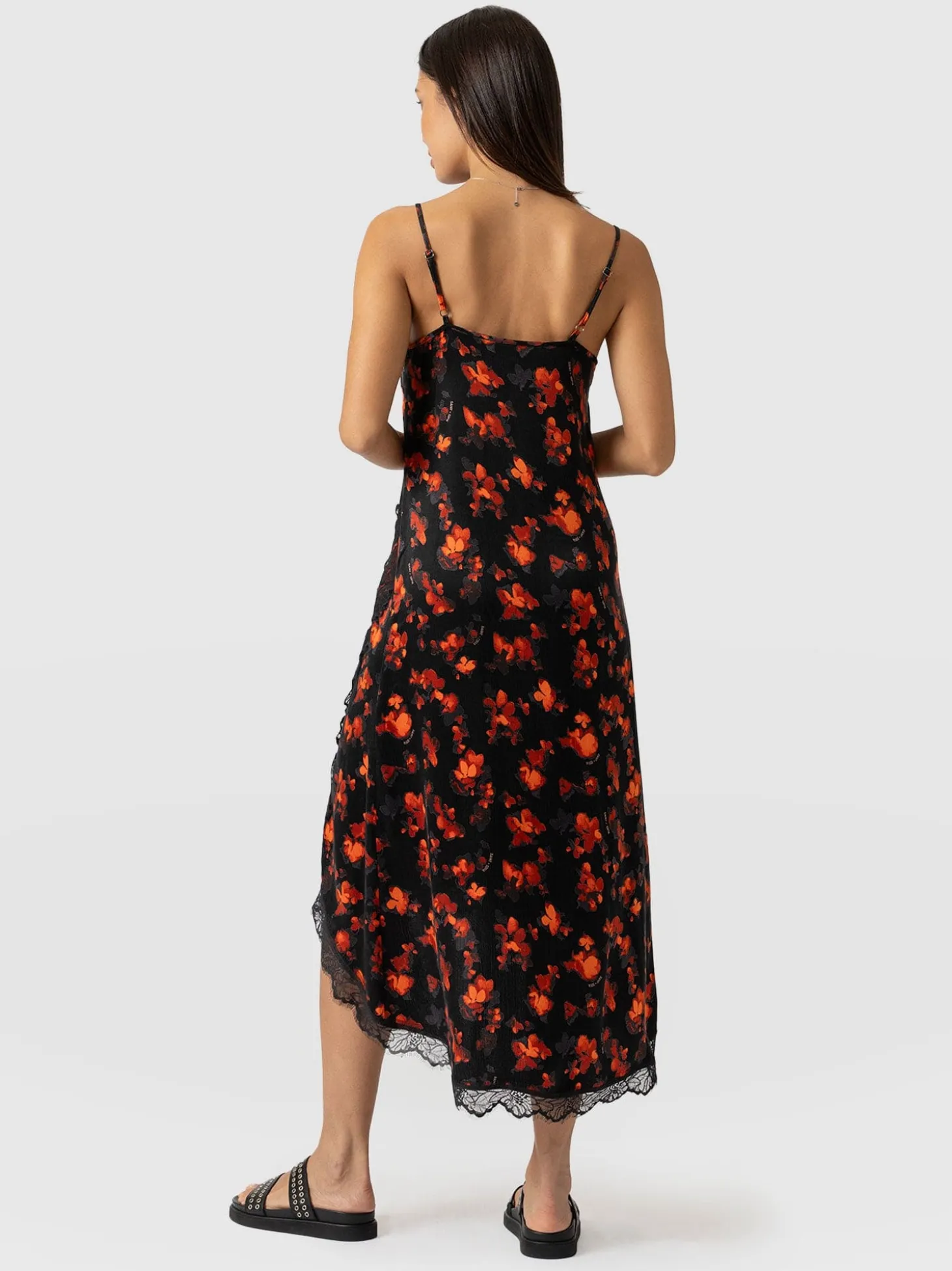 Harper Lace Cami Dress - Red Aurora