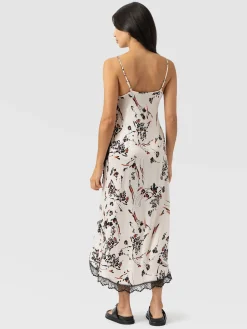 Harper Lace Cami Dress - White Mist Floral