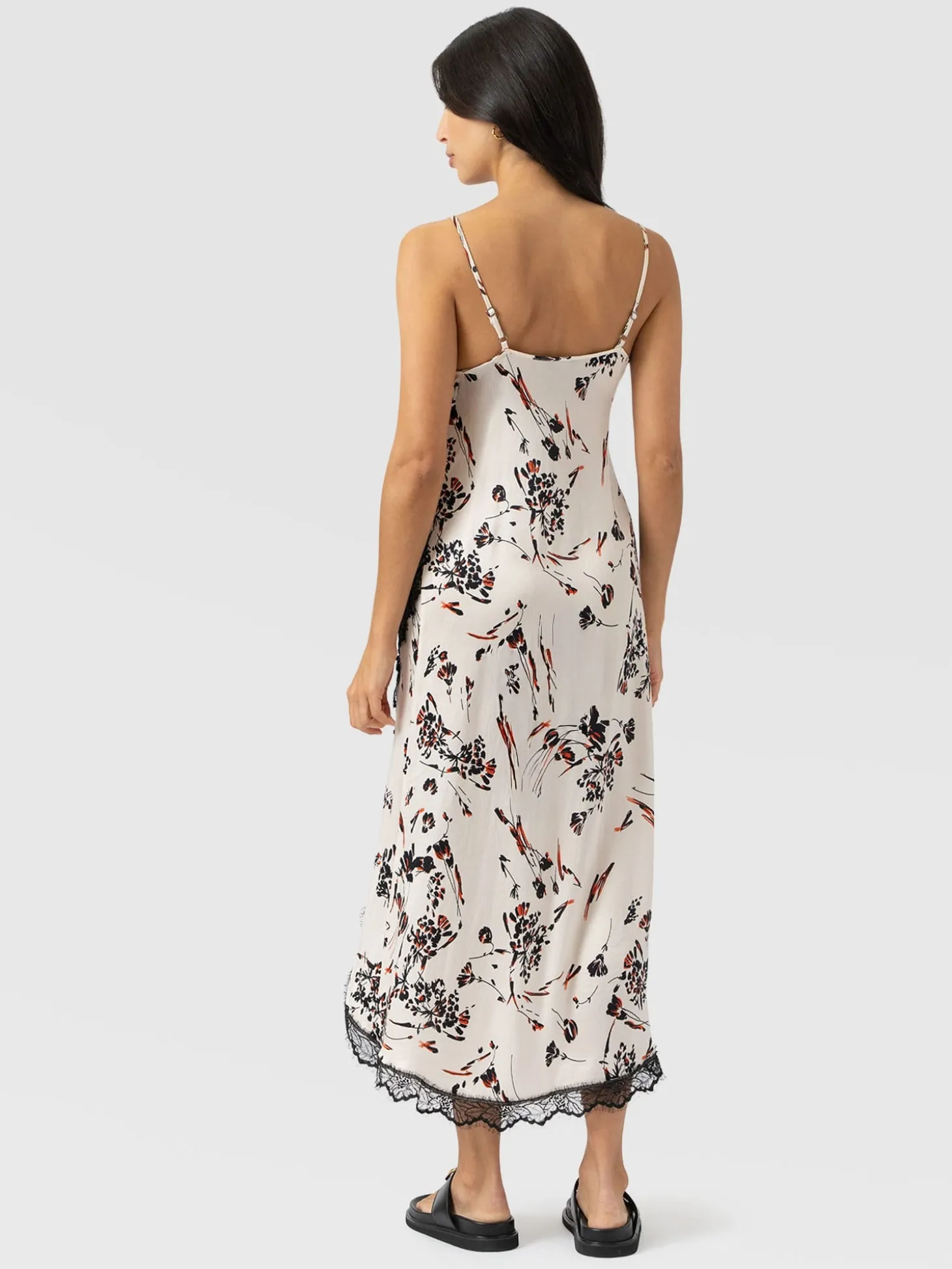 Harper Lace Cami Dress - White Mist Floral