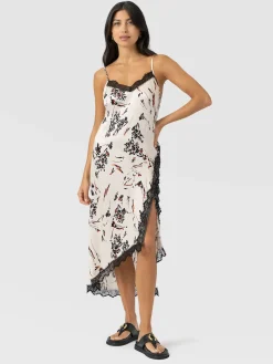 Harper Lace Cami Dress - White Mist Floral