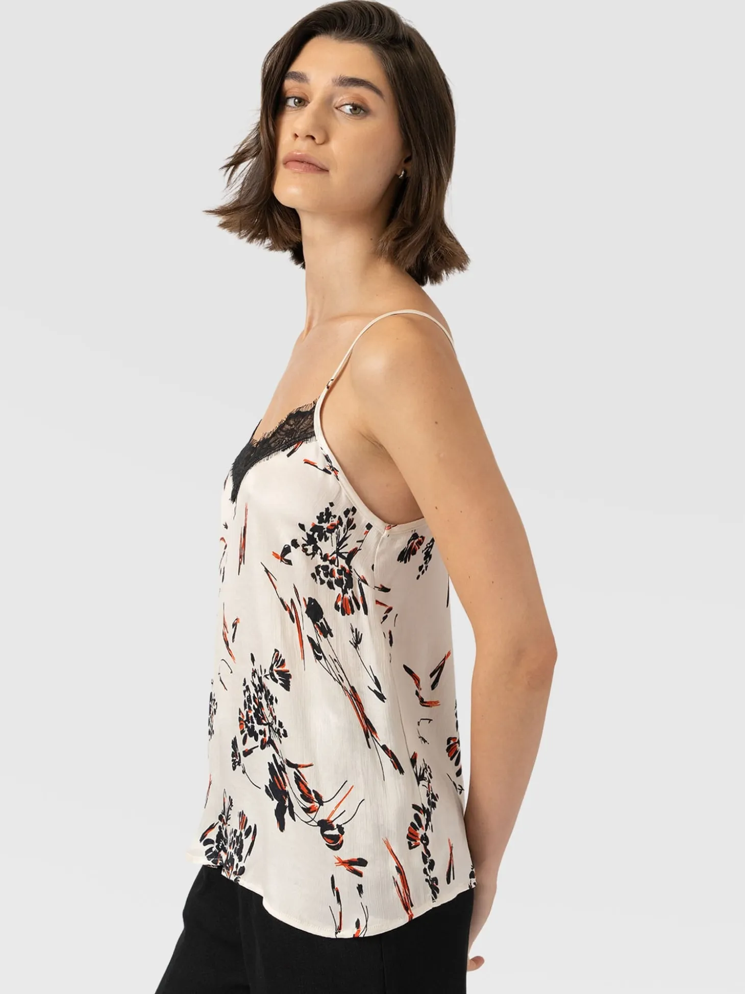 Harper Lace Cami - White Mist Floral
