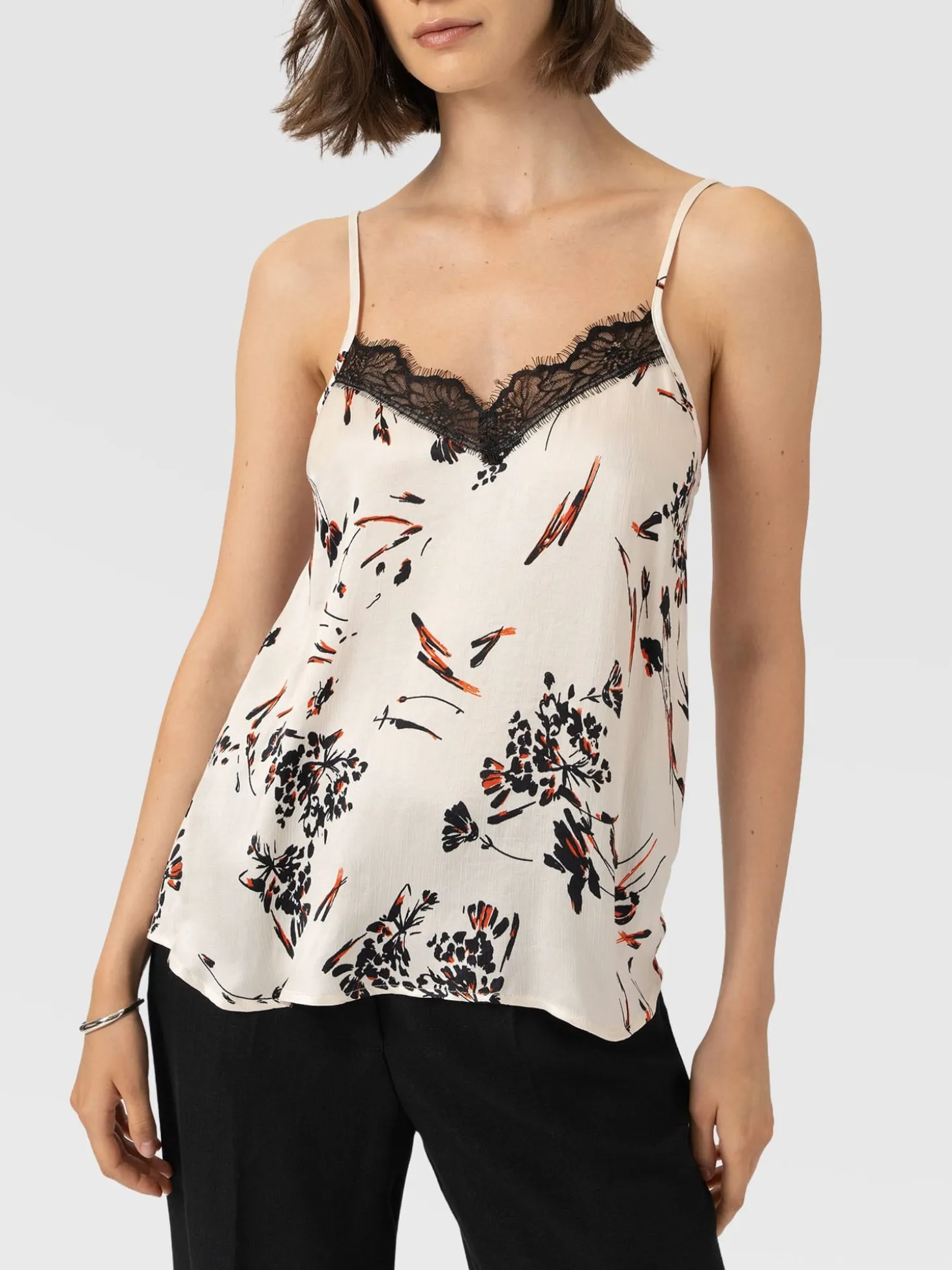 Harper Lace Cami - White Mist Floral