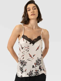 Harper Lace Cami - White Mist Floral
