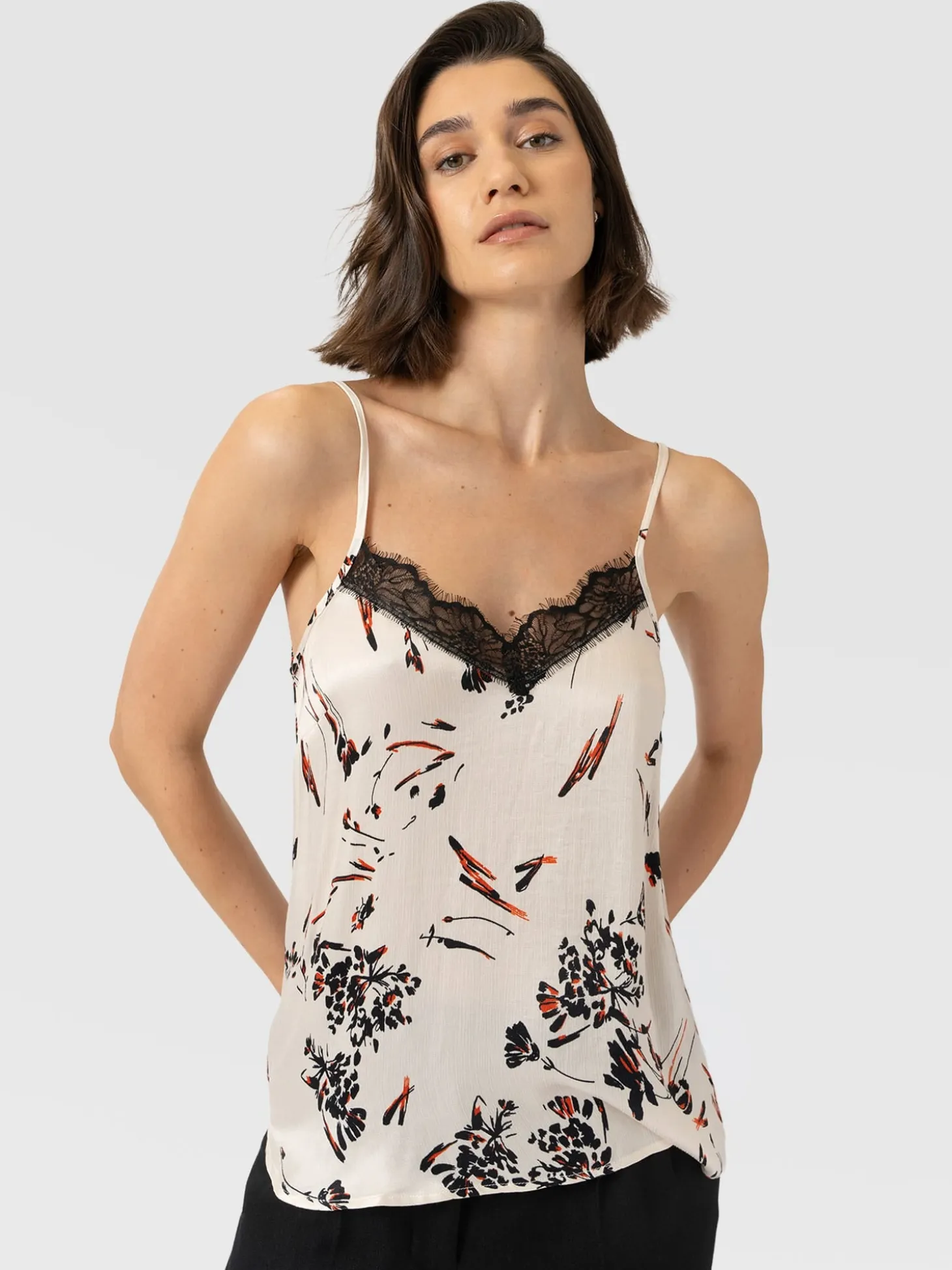 Harper Lace Cami - White Mist Floral