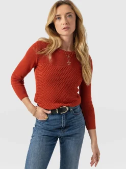 Honeycomb Rib Sweater - Amber