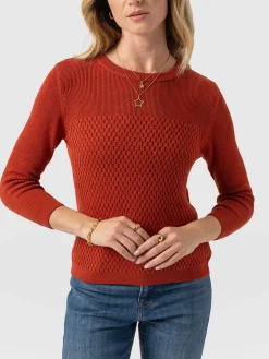 Honeycomb Rib Sweater - Amber