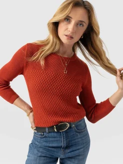 Honeycomb Rib Sweater - Amber