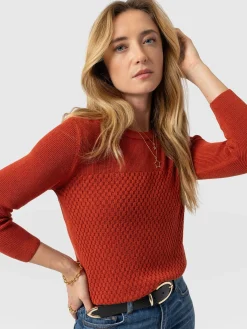 Honeycomb Rib Sweater - Amber