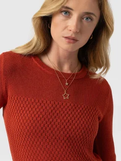Honeycomb Rib Sweater - Amber