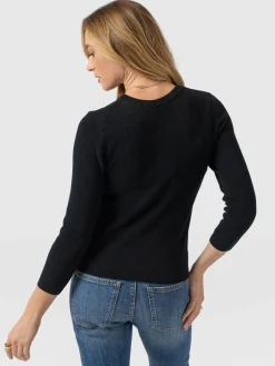 Honeycomb Rib Sweater - Black