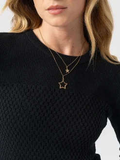 Honeycomb Rib Sweater - Black