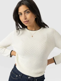 Honeycomb Rib Sweater - Cream