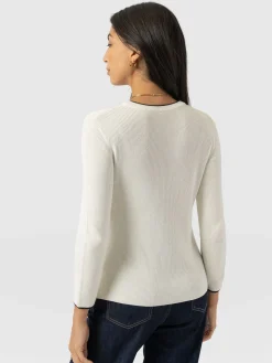 Honeycomb Rib Sweater - Cream