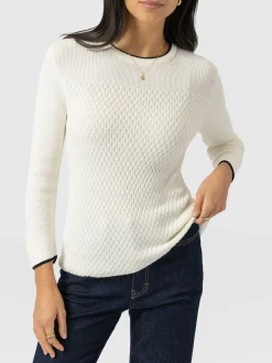 Honeycomb Rib Sweater - Cream