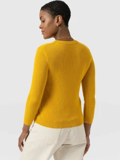 Honeycomb Rib Sweater - Yellow