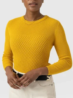 Honeycomb Rib Sweater - Yellow