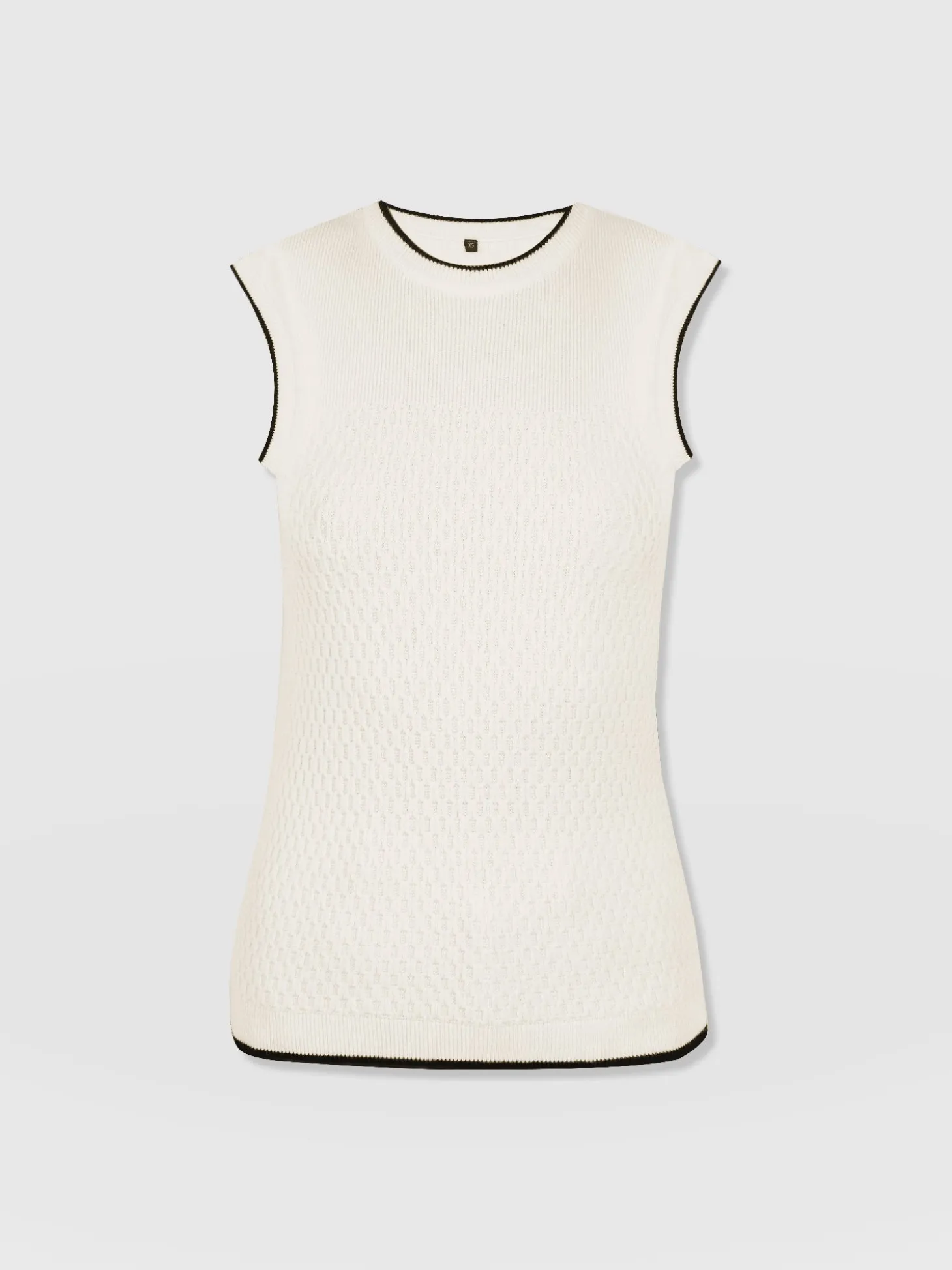 Honeycomb Sleeveless Rib Knit - Cream