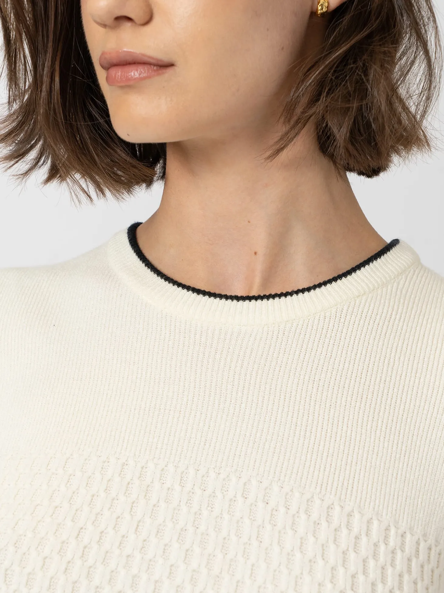 Honeycomb Sleeveless Rib Knit - Cream