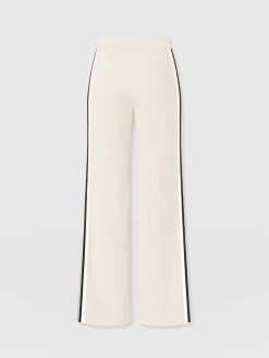 Hoxton Straight Leg Pant - Cream - Black Stripe