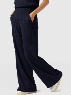 Hoxton Straight Leg Pant - Navy Textured