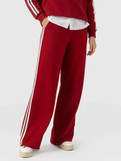 Hoxton Straight Leg Pant - Red - Brown Stripe