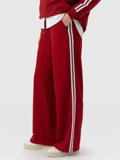 Hoxton Straight Leg Pant - Red - Brown Stripe