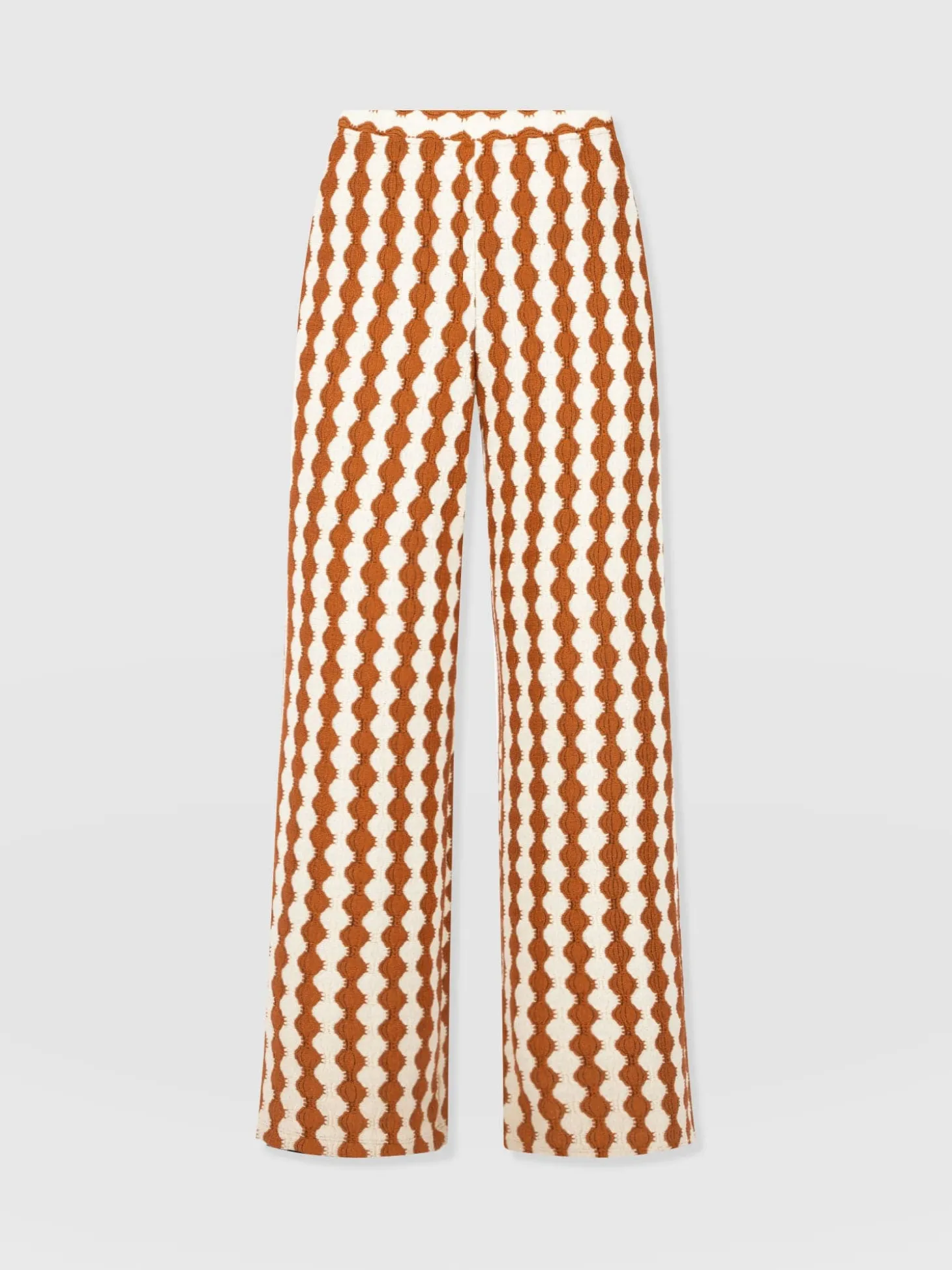 Hoxton Wide Leg Pant - Brown/Cream