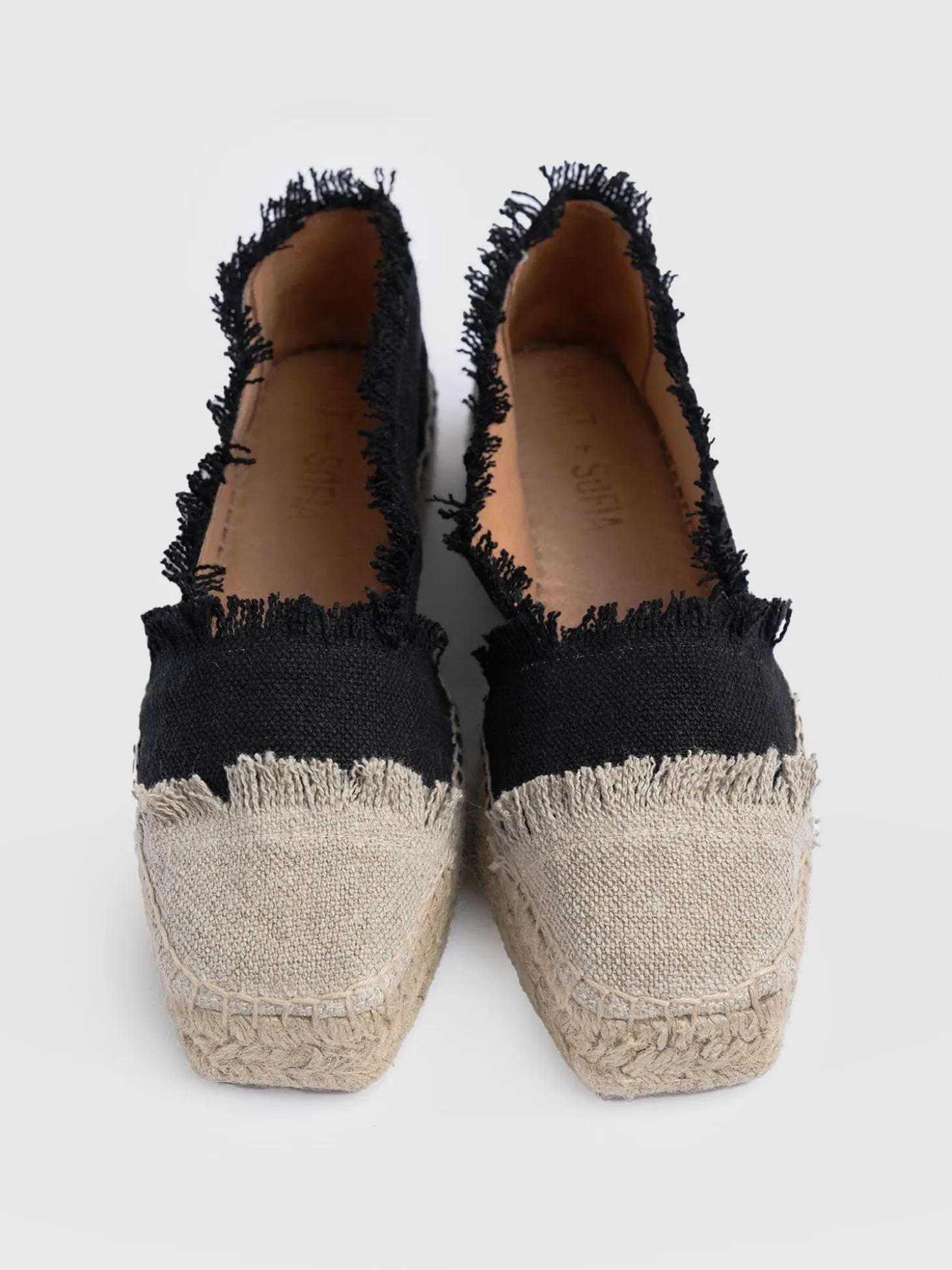 Ivy Frayed Espadrille Pumps - Black