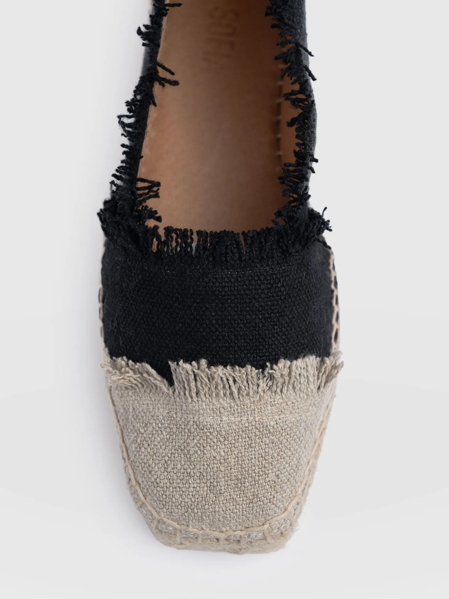Ivy Frayed Espadrille Pumps - Black