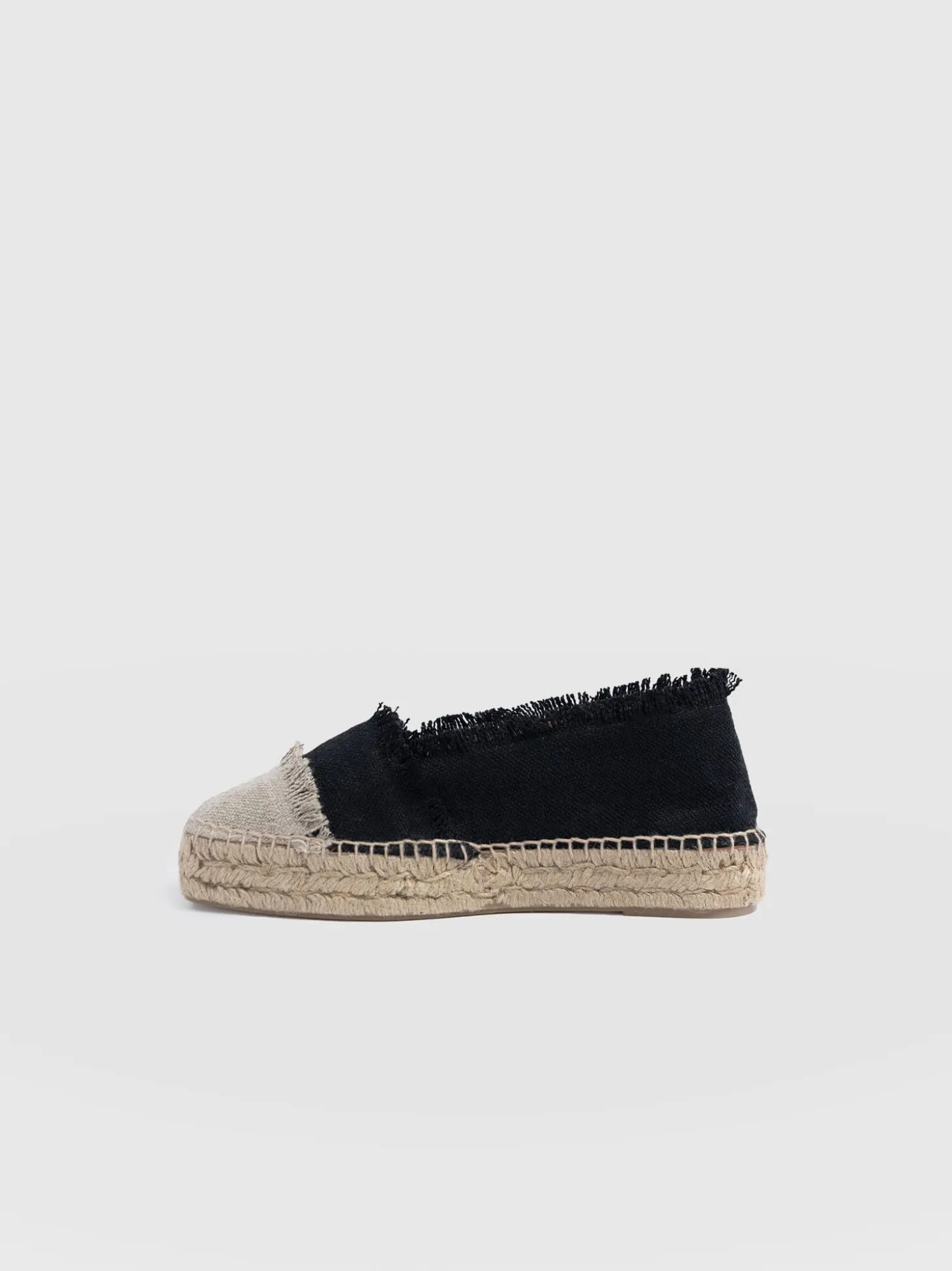 Ivy Frayed Espadrille Pumps - Black