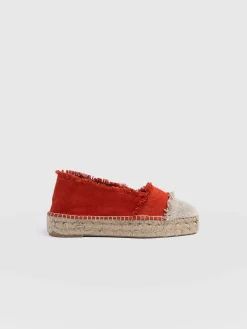 Ivy Frayed Espadrille Pumps - Orange