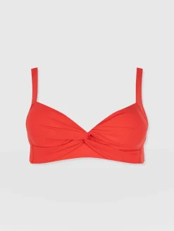 Jesse Twist Front Bikini Top - Red